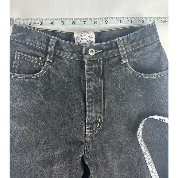 Vintage 90s Carolina Blues Size 2 26x34 Black Acid Wash Straight Leg Loose - Picture 6 of 8